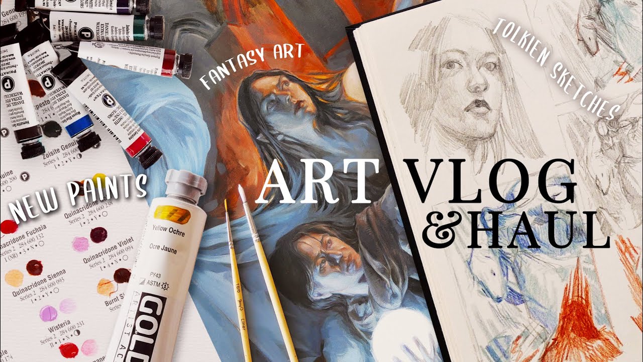 an art haul to start 2025, fantasy illustrations, new Primatek watercolor palette ★ chatty art vlog