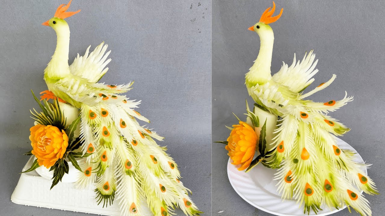 cắt tỉa công từ đu đủ #mytran77 #trangtri #fruitdecoration  #nghệthuật#vegetables  #fruit