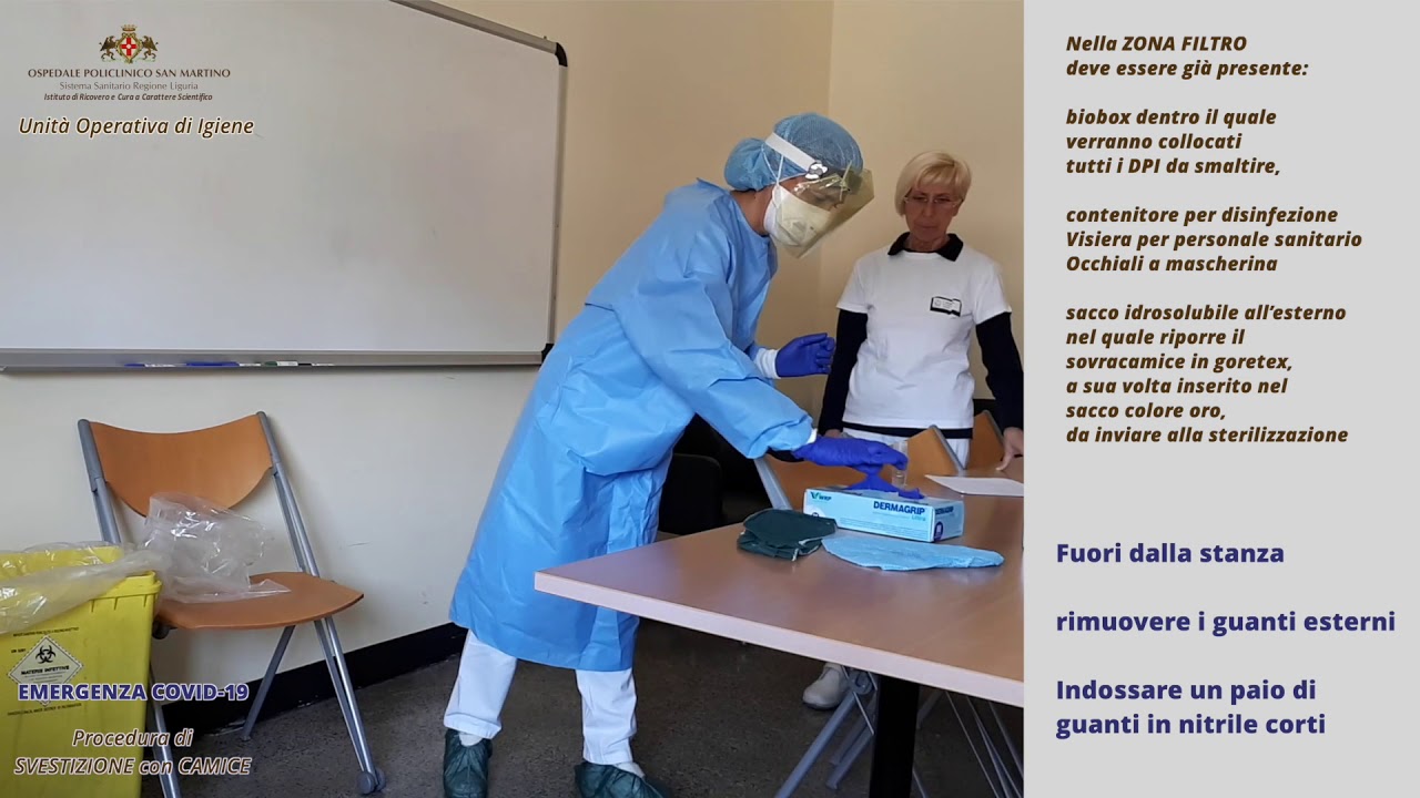 UO Igiene   Procedura di vestizione e svestizione con camice