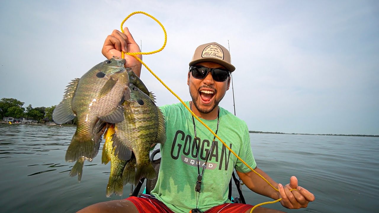 Kayak Fishing for GIANT Bluegills! (CATCH CLEAN COOK)
