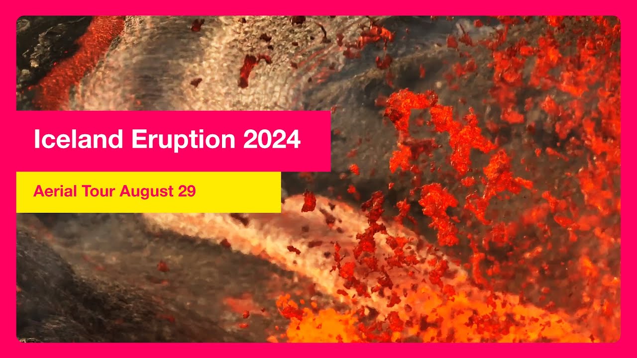 4K Aerial Tour Epic Views of ERUPTION ICELAND 2024 August 29