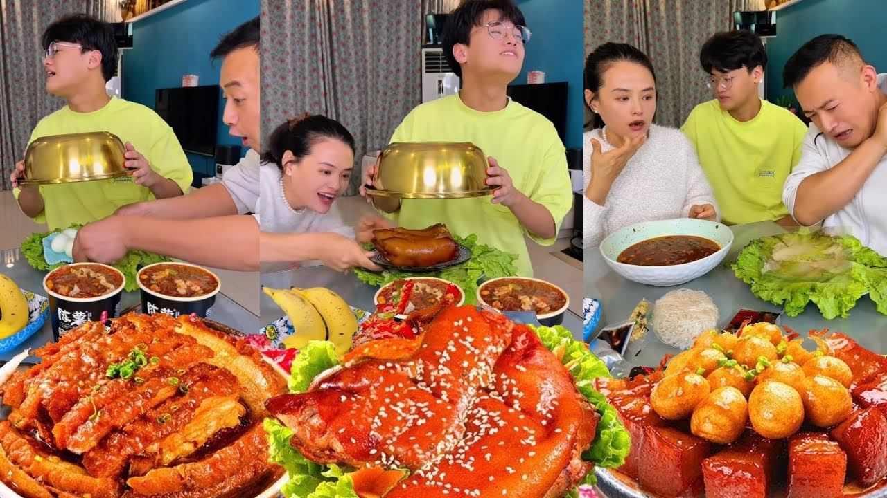 贪吃的老公抢走所有猪蹄，儿子光速调包术！他低头发现手空空瞬间泪崩！【香香和霍霍】