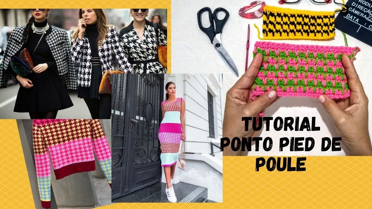 Como fazer pied de poule no crochê - tutorial