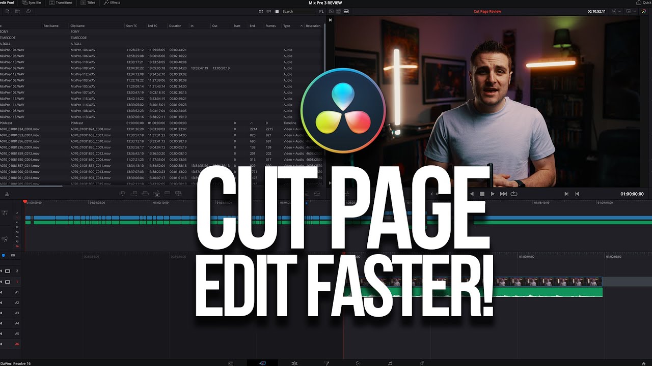 Edit FASTER with the NEW CUT PAGE | Davinci Resolve 16.2