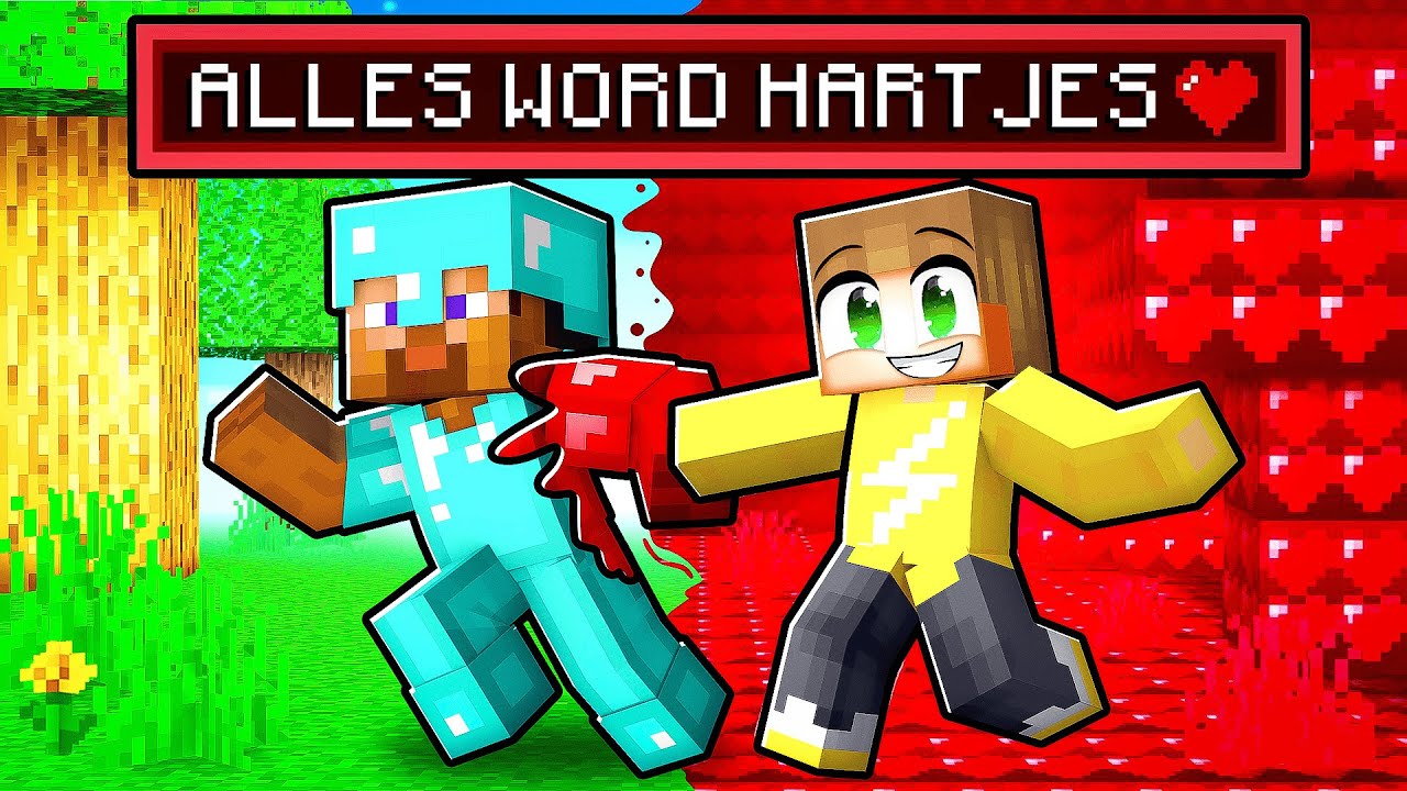 Minecraft, Maar Alles Wat Ik Aanraak Verandert In Hartjes! ❤️
