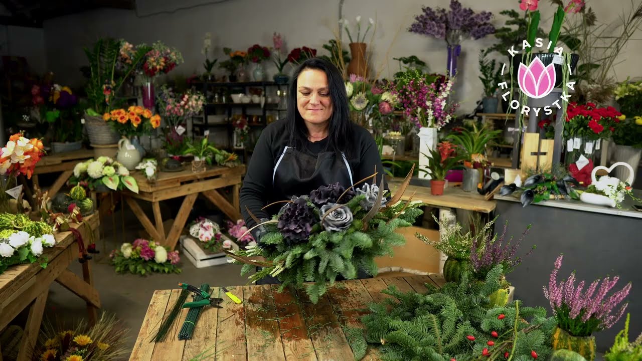 011 🌼🌲 Kompozycja Nagrobna z Kwiatów Sztucznych i Jodły Szlachetnej | Kasia Florystka | DIY