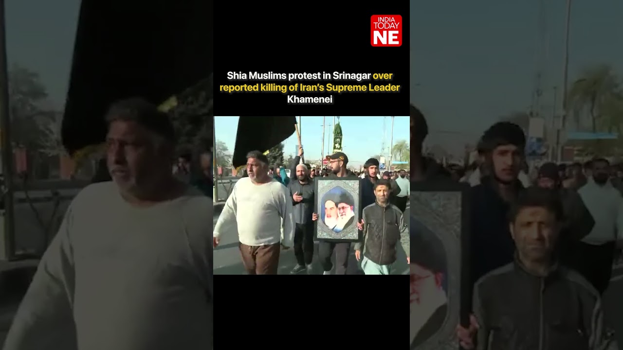 Shia Muslims protest in Srinagar over reported killing of Iran&rsquo;s Supreme Leader Khamenei