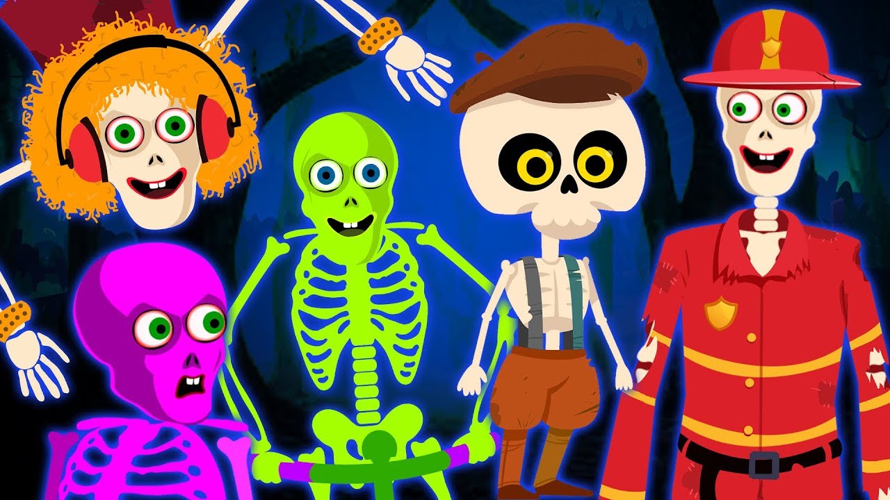 Midnight Mischief - Five Skeletons Went Out One Night | Funny Skeletons Dance Songs Compilation
