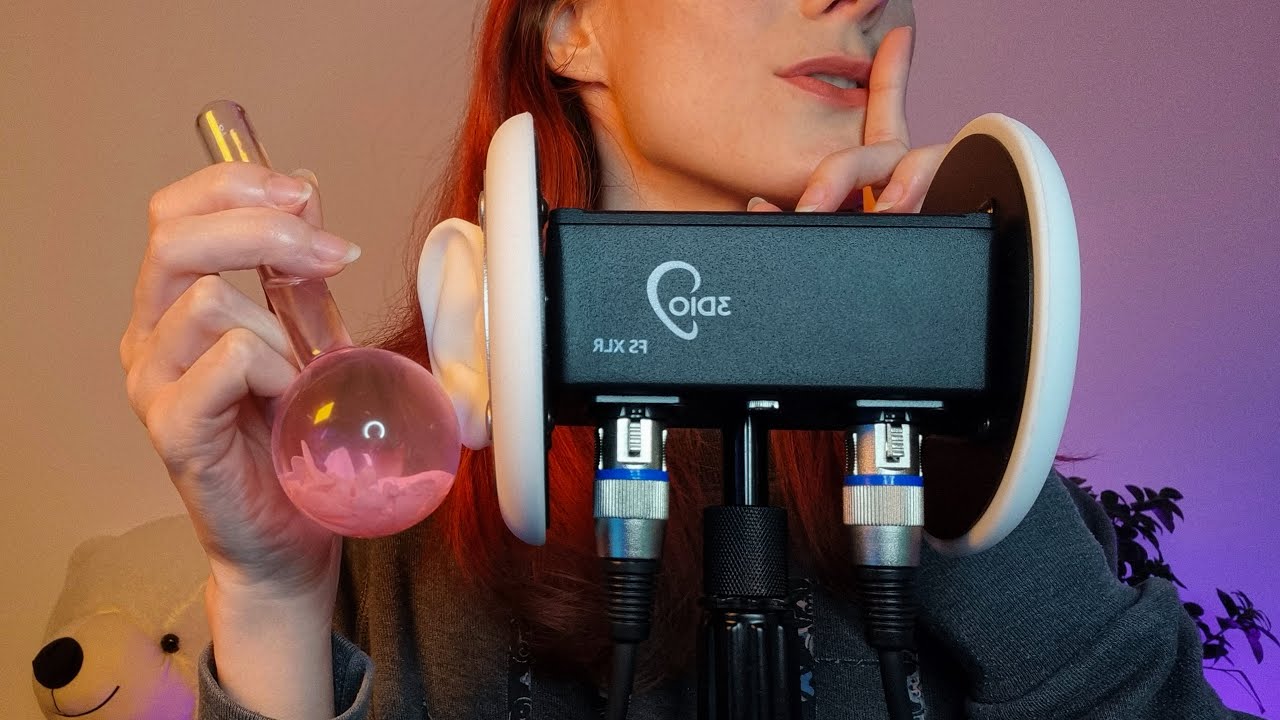 ASMR Water Globes, Bubble popping (mouth sounds) + Echo 💧 no talking 😴 3DIO