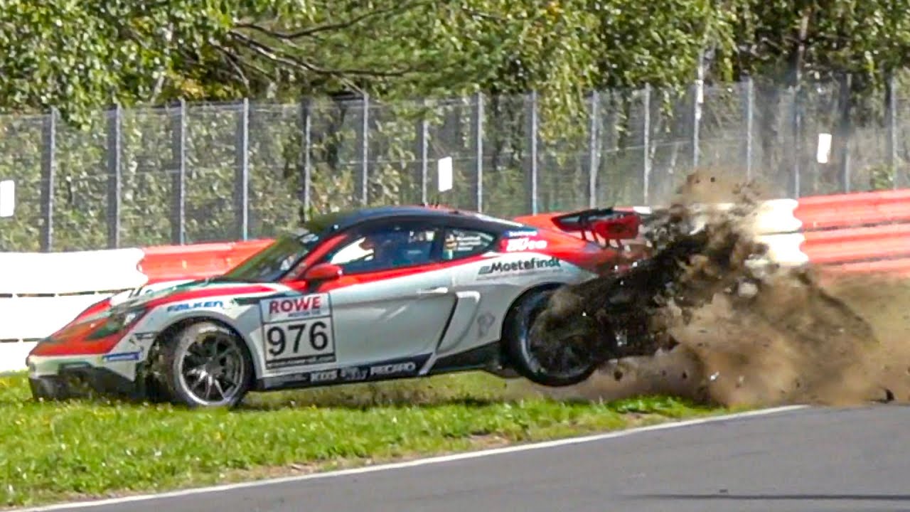 N&uuml;rburgring Highlights, CRASHES, Intense Battles & Extremely Slippery Conditions! NLS 7 Nordschleife