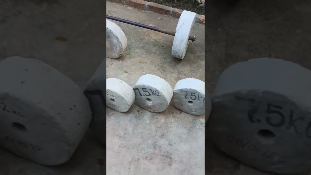 Homemade Concrete Dumbbell And Barbell