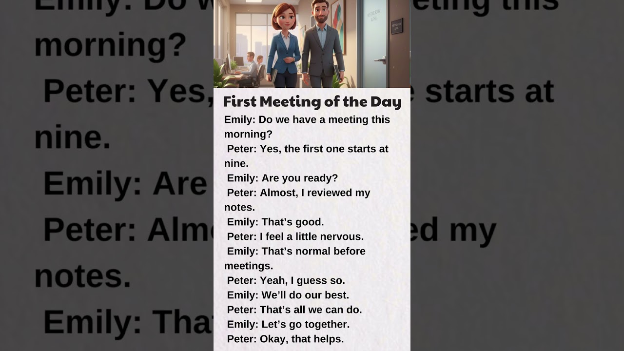 Daily English A1–A2 | First Meeting at Work (Natural Conversation)