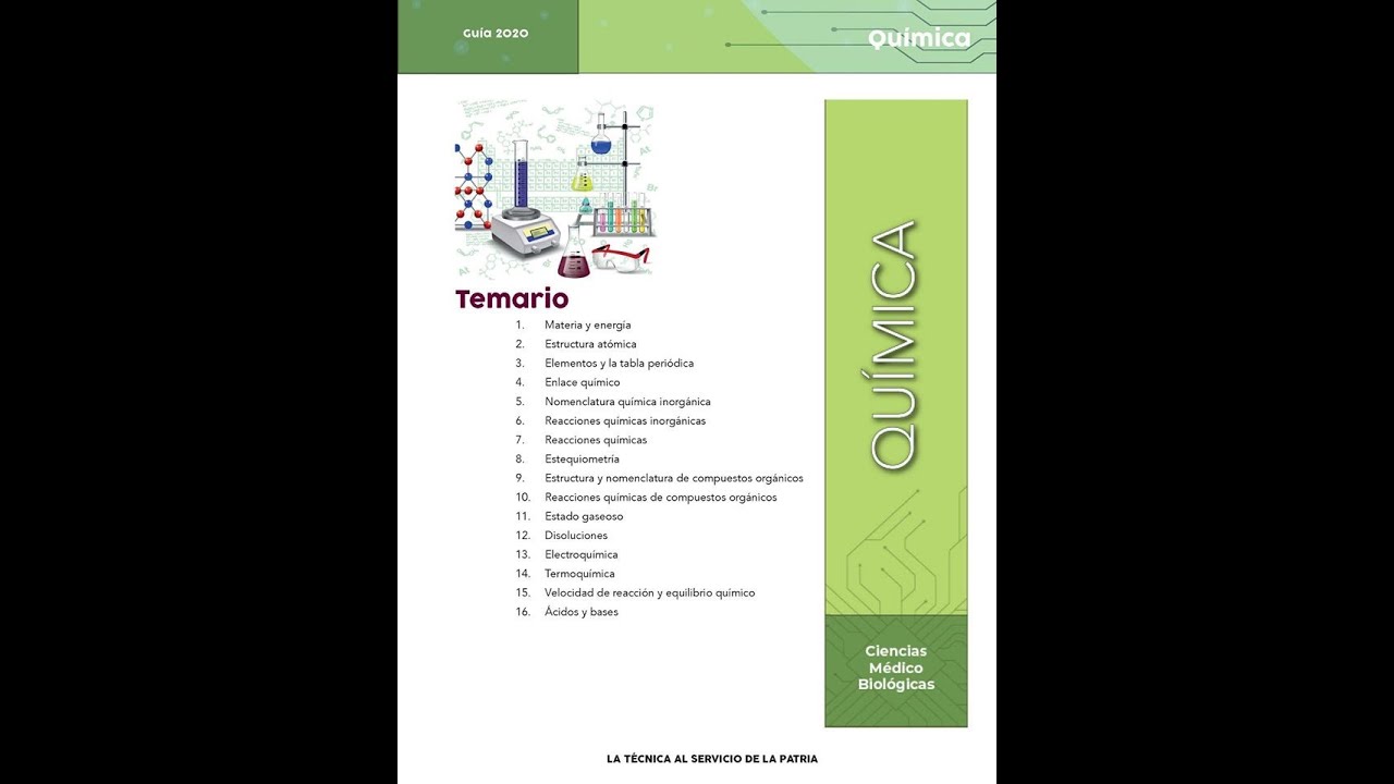 GUÍA OFICIAL IPN 2020. QUÍMICA ÁREA 2 (parte 1)