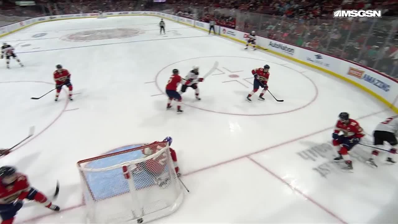Stefan Noesen scores a goal against the Florida Panthers