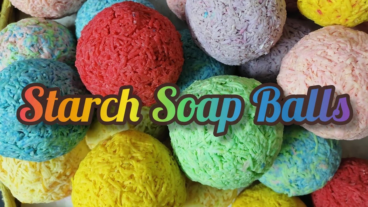 Holi celebration asmr || starch filled soap balls || Crunchy texture || buttery texture.
