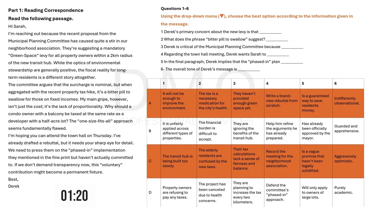 CELPIP READING MOCK TEST 1