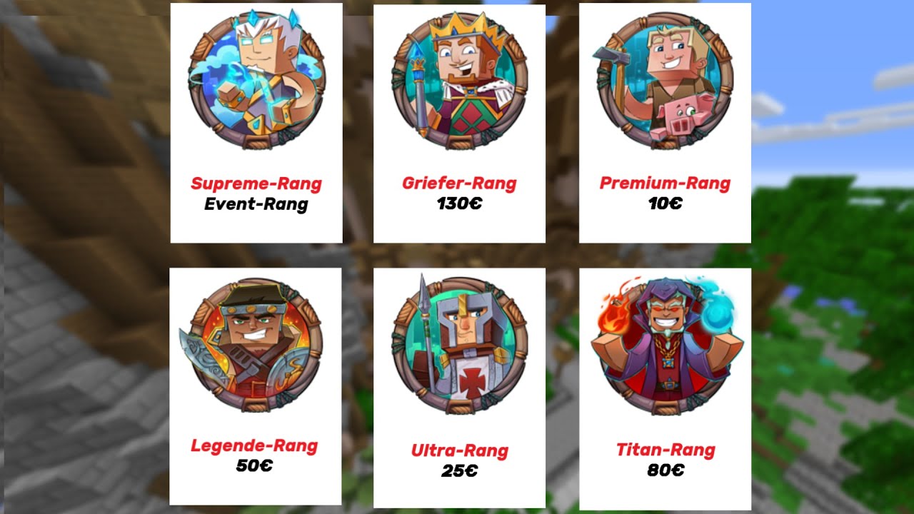 Alle Ränge auf Griefergames einzeln erklärt I Griefergames.net