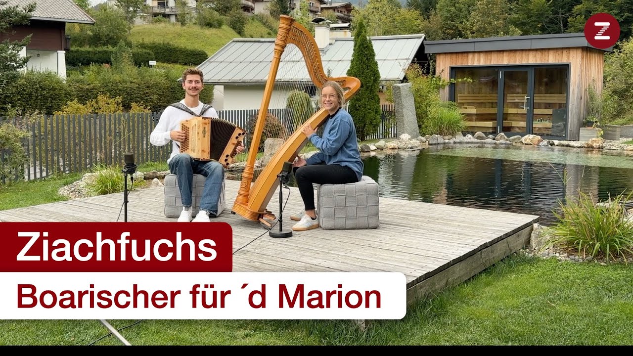 Boarischer f&uuml;r &lsquo;d Marion - Steirische Harmonika & Harfe 😊🎶