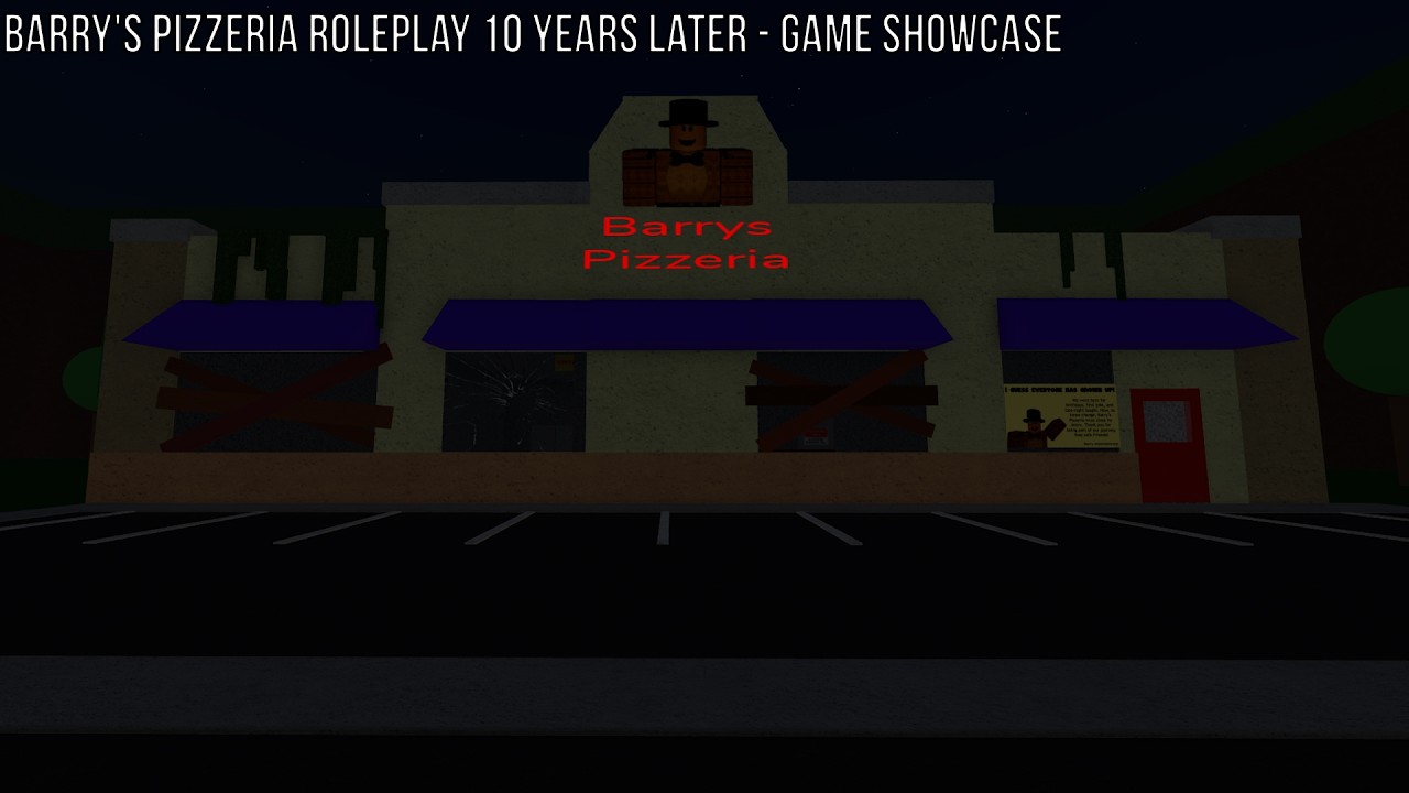 Roblox: Barry's Pizzeria Roleplay 10 Years Later - Game Showcase (No Commentary)