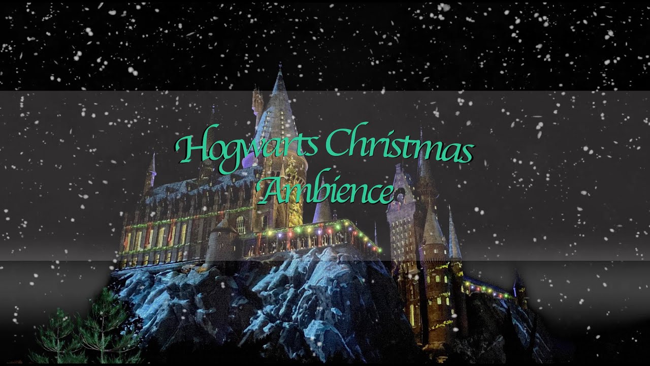 Hogwarts Christmas Ambience | Magical Winter Night with Falling Snow 🎄✨