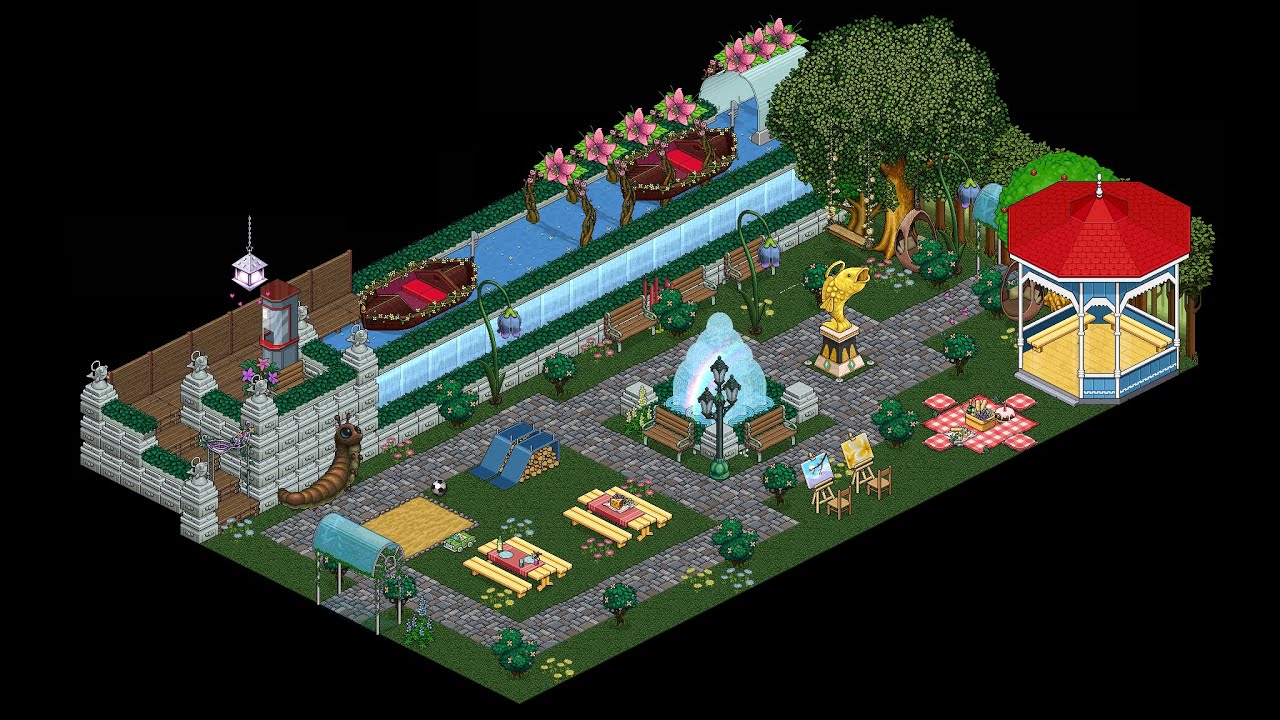 Habbo : How To Build A Park (Tutorial)
