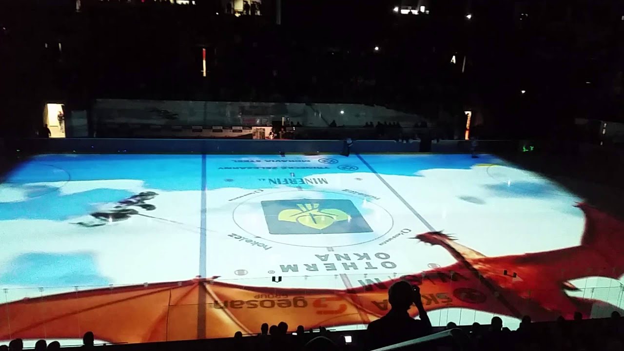 Videomapping: Zápas 1. kola TELH proti Chomutovu (11. 9. 2015)