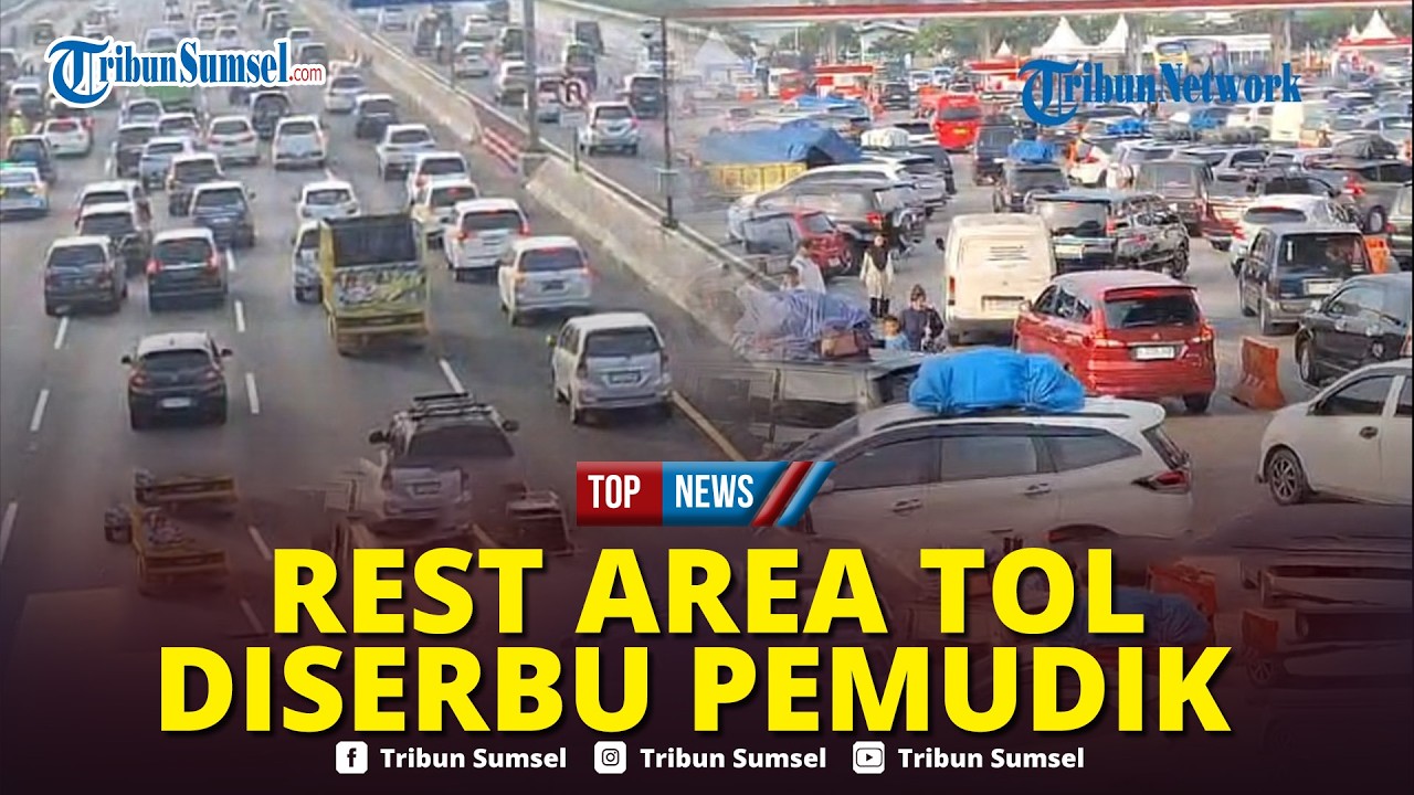 🔴Kondisi Terkini Rest Area Tol Jakarta-Cikampek Membludak Diserbu Pemudik, Antrean Mobil Mengular