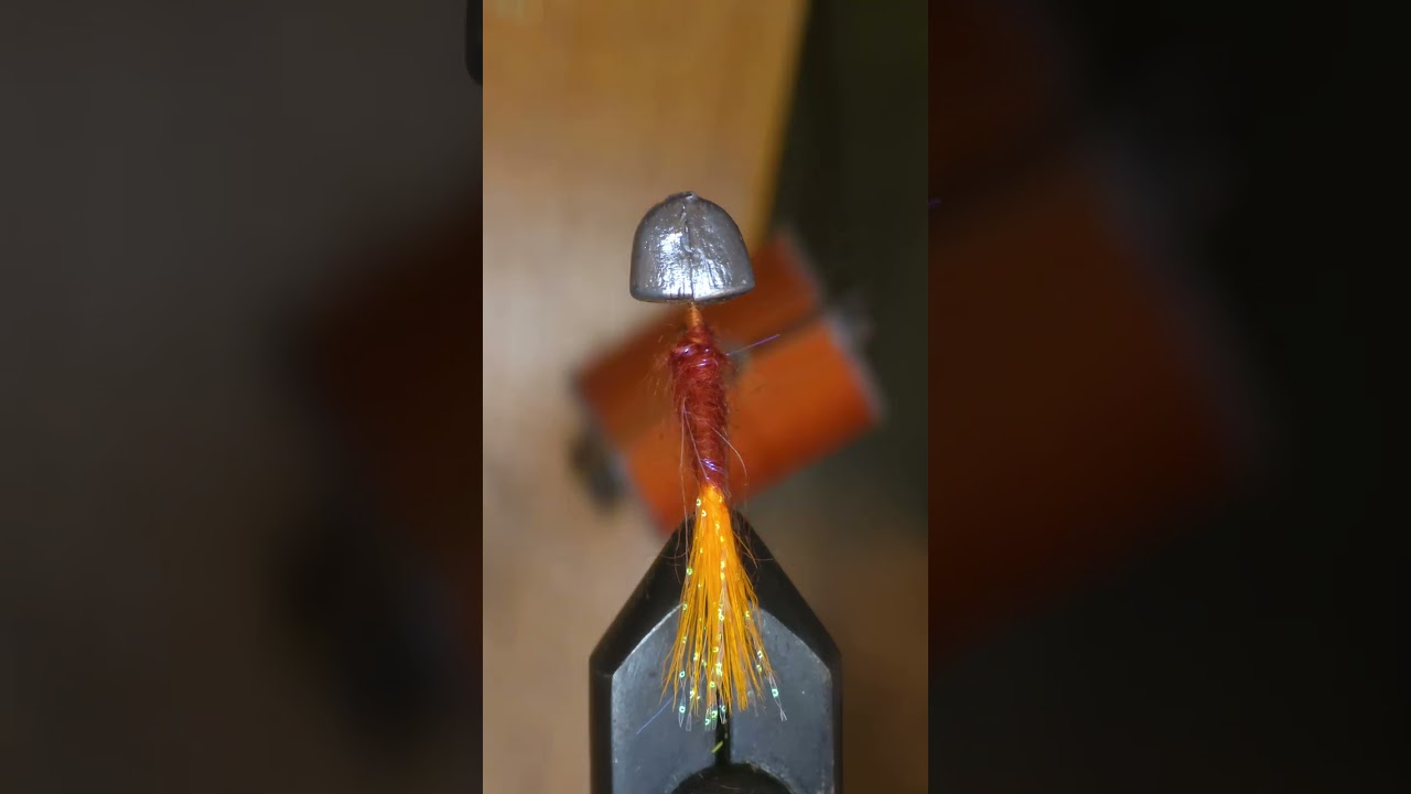 Red & Orange Deer Hair Jig Streamer | Fly Tying Tutorial