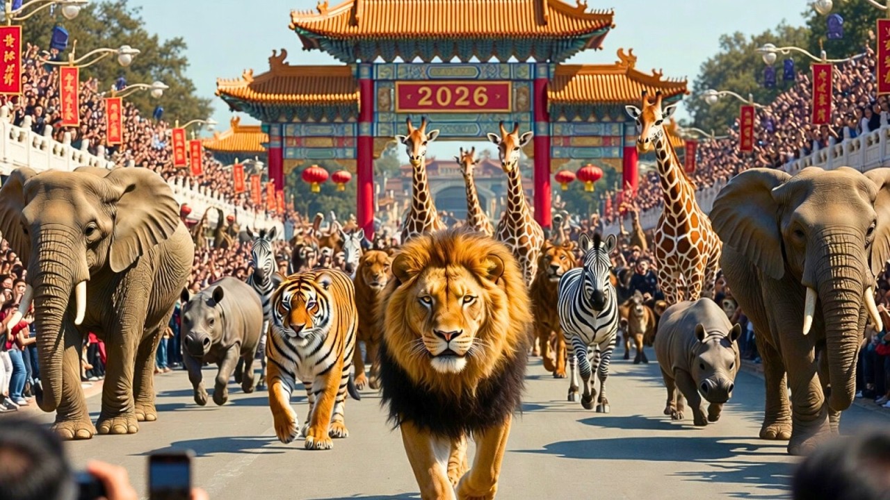 UNBELIEVABLE Real Animals Parade in China 2026 | FULL EVENT • 4K HDR Street Spectacle