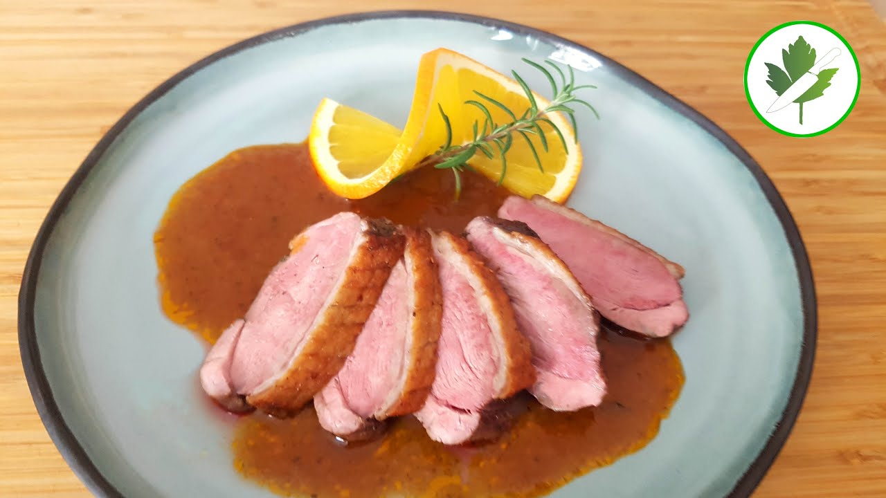 Rosa gebratene Entenbrust mit Orangensoße #Weihnachtsente 🦆