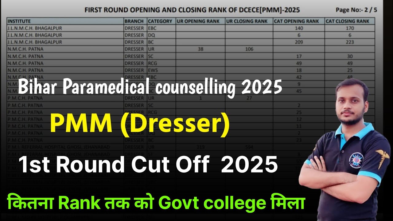 #dcece_pmm bihar paramedical pmm cut off 2025 🔥 what should be the rank in bihar paramedical pmm 🔥