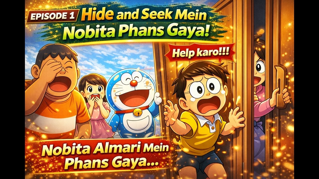 😱 Nobita Almari Mein Phans Gaya! | Hide & Seek Ka Dangerous Game 😨