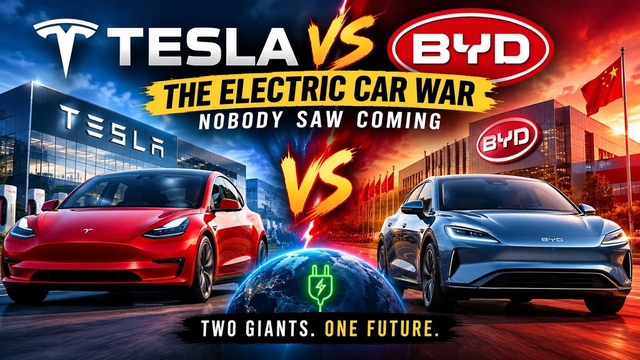 Tesla vs BYD &mdash; the electric-car rivalry that is changing the automobile industry. ⚡🚗