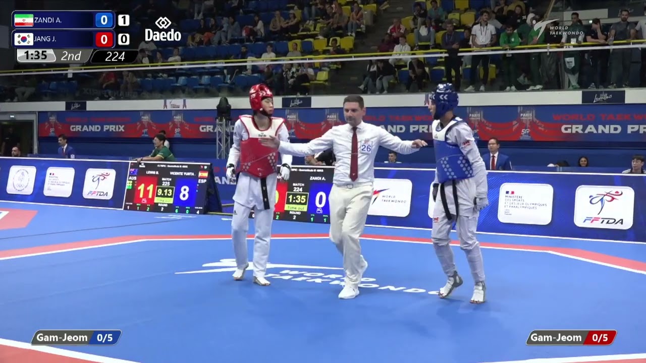 224 Quarterfinals MEN M  58KG IRI ZANDI A  KOR JANG J