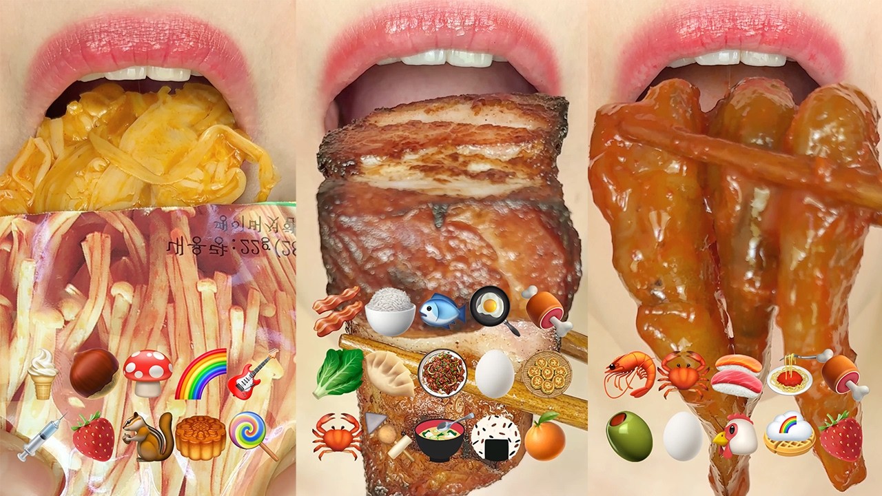 asmr 10 MINUTES TIKTOK COMPILATION EMOJI FOOD ( RELAXING & SLEEP ) 당비 이모지 먹방 모음 eating sounds