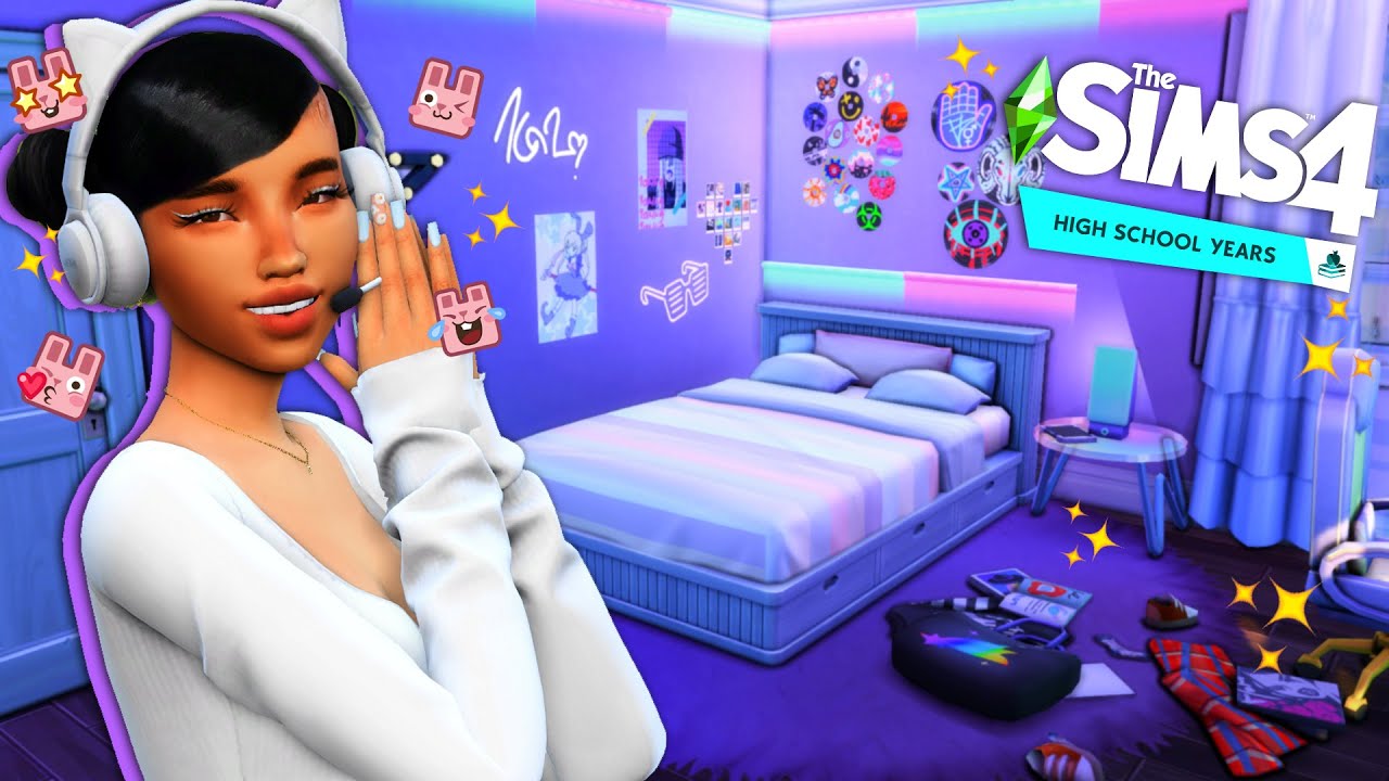 The "Gamer Girl" Teen Bedroom 🎮💜 | The Sims 4 High School Years 🏫✨