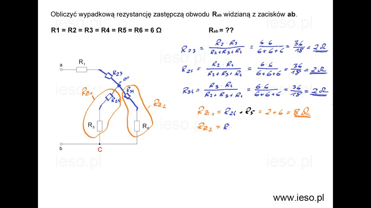 Obliczanie rezystancji zastępczej - Zadanie 7