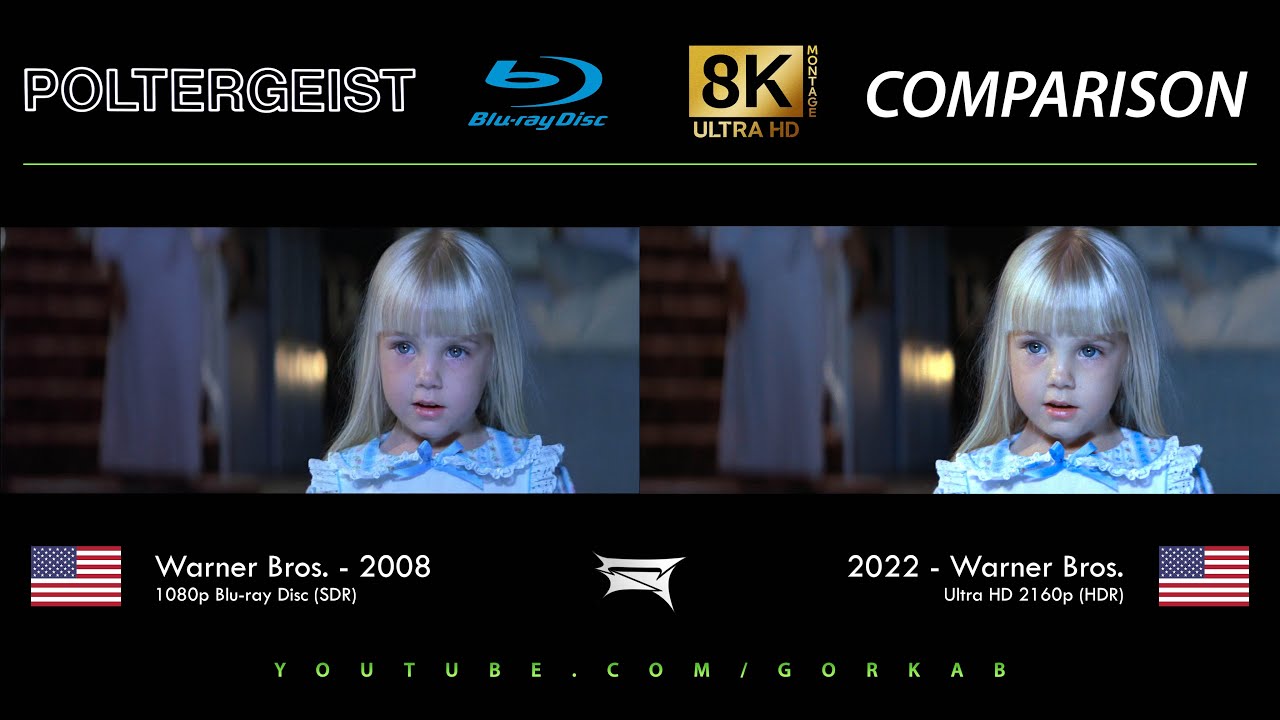 Blu-ray Versus - Poltergeist (2008 vs 2022) Comparatif 8K HDR ULTRA HD