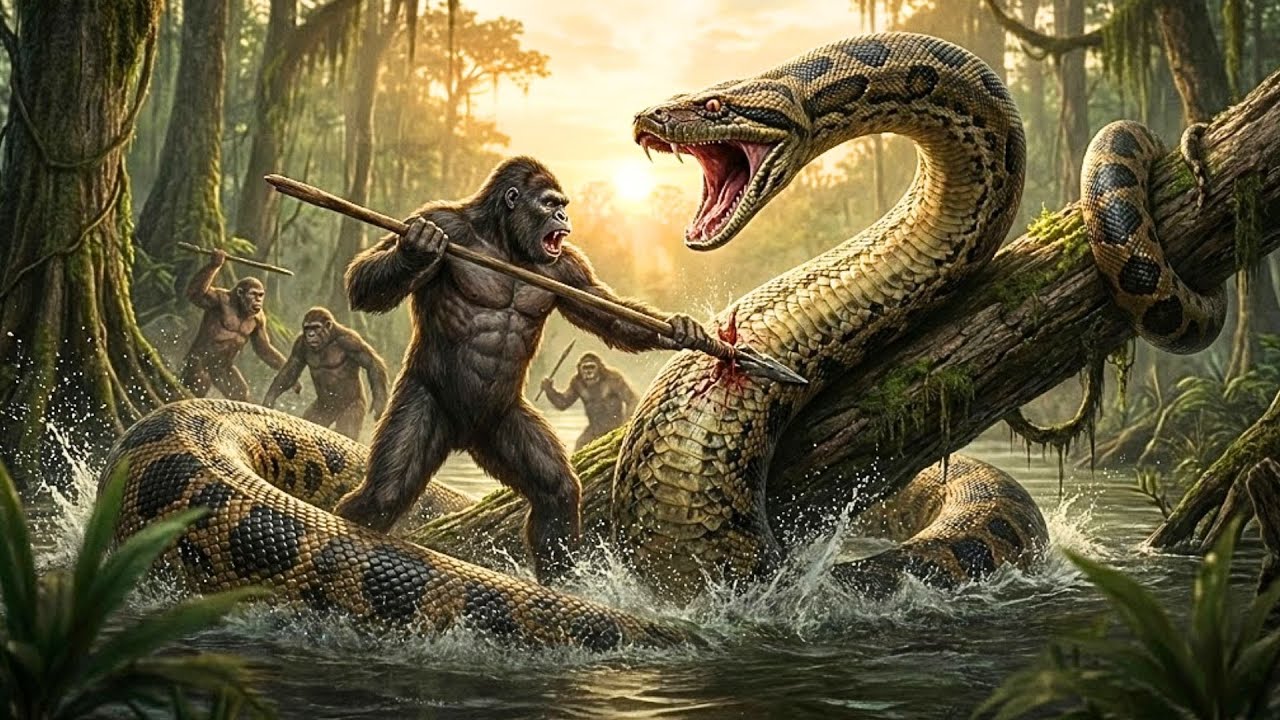 Life Millions of Years Ago | Prehistoric Humans Vs Titanoboa: The Swamp War 6!