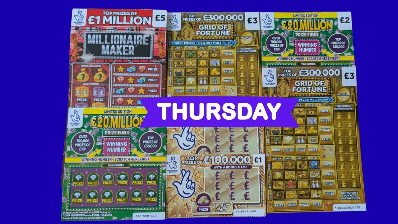 Thursday Session. Scratch Cards from UK National Lottery.