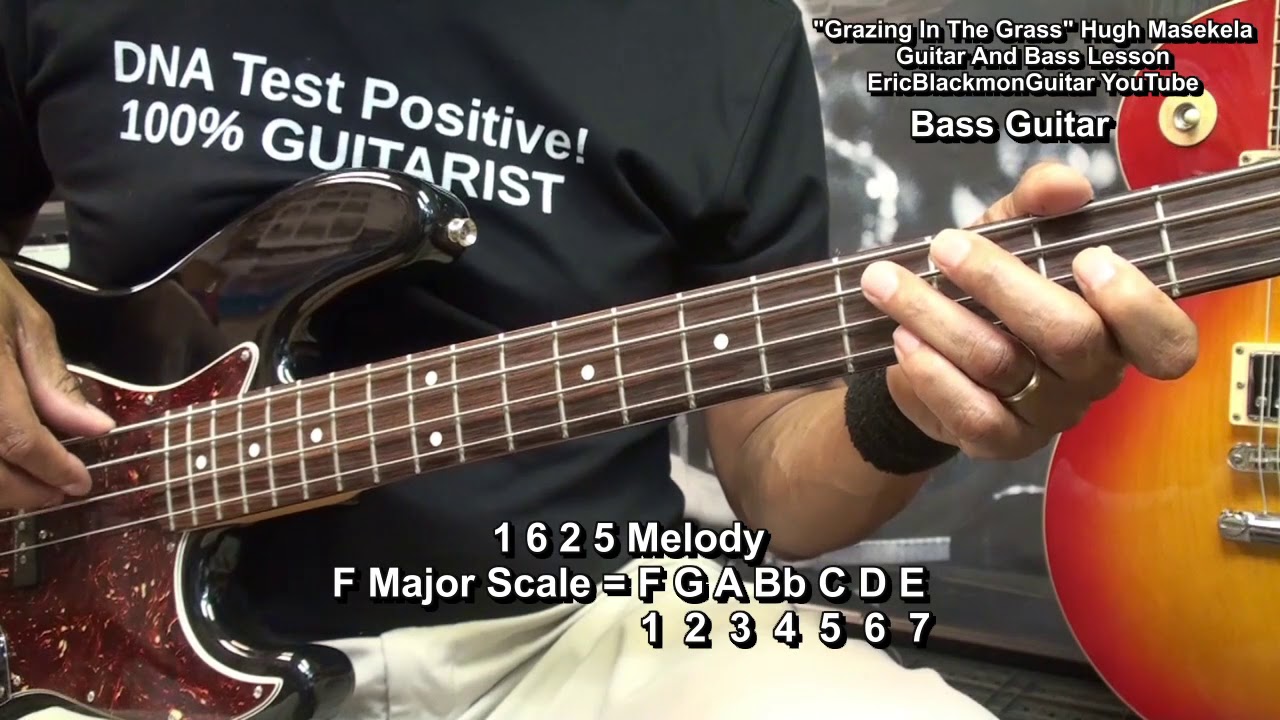 GRAZING IN THE GRASS Hugh Masekela Guitar And Bass Guitar Lesson @ericblackmonmusicbass9175