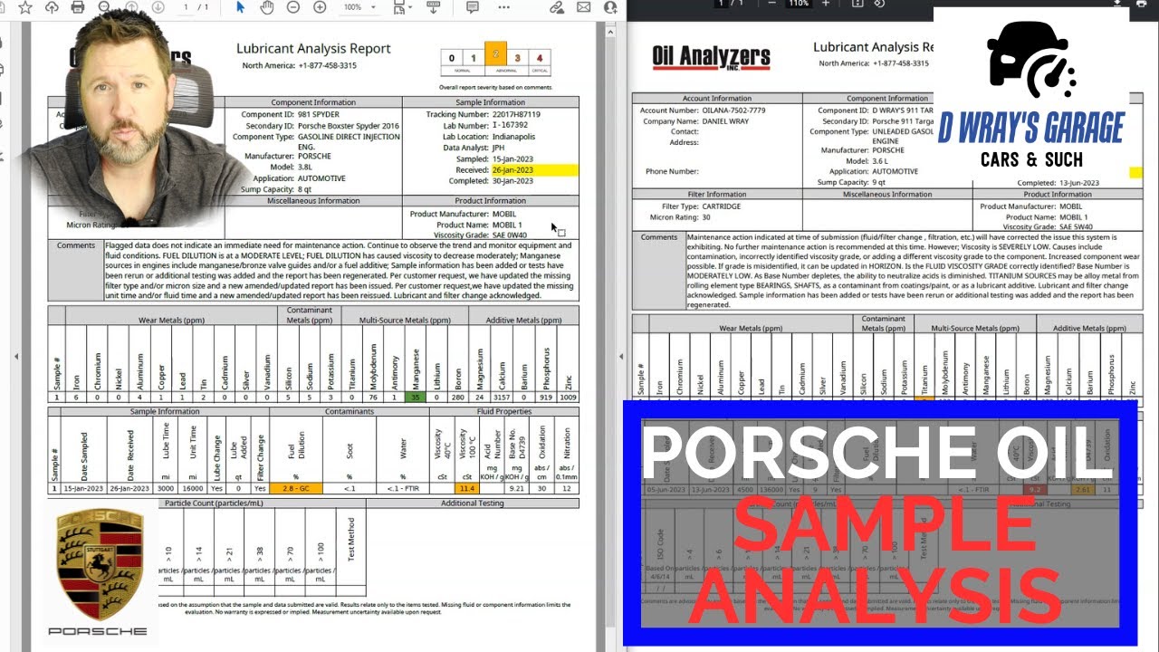 Engine Oil Testing - 2003 996 Targa (136k miles) vs 2016 981 Spyder (17k miles) - PORSCHE