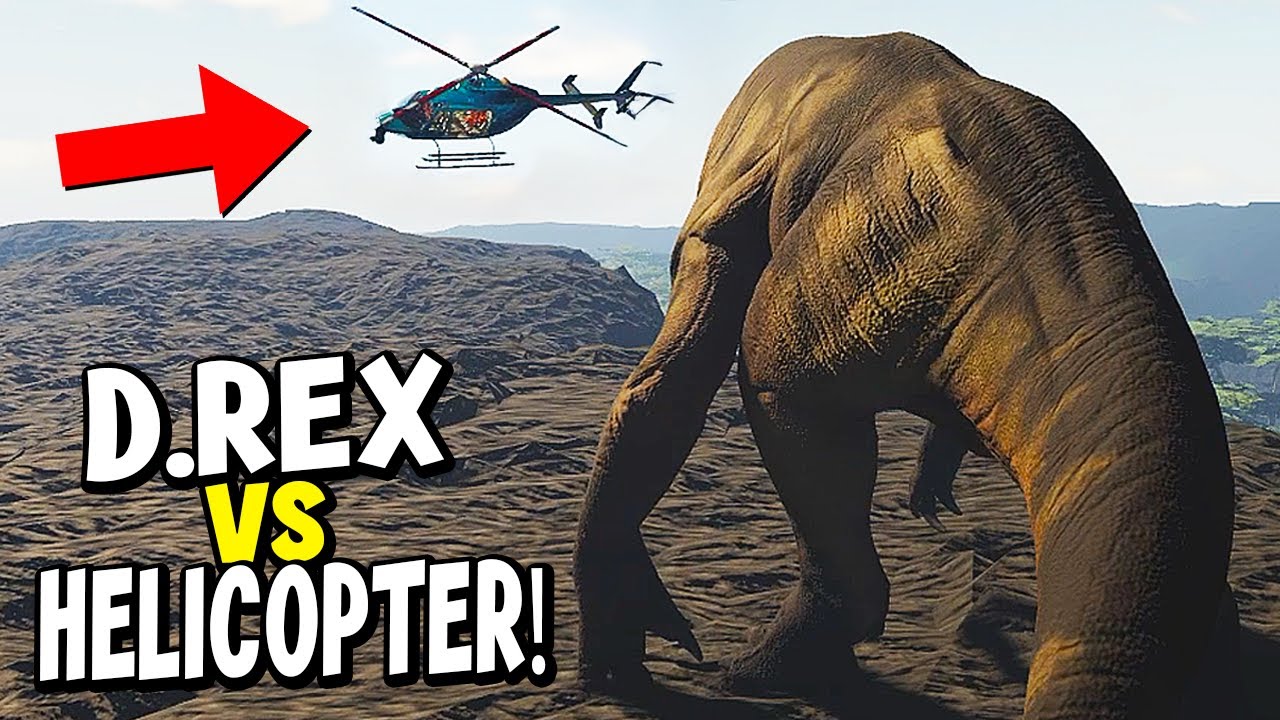 DISTORTUS REX vs HELICOPTER - Roblox Jurassic World