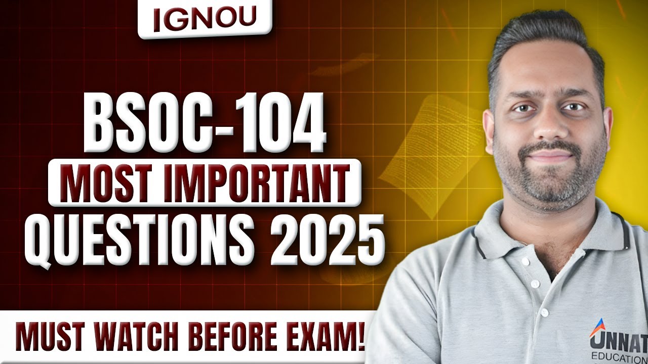 BSOC 104 Question Paper June 2025 | BSOC 104 Important Questions with Answers | Sociology of India