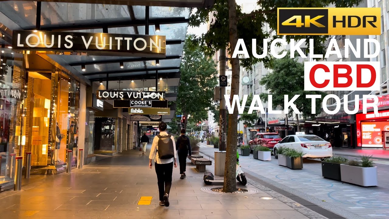 Auckland CBD Golden Hour Morning Walk New Zealand 4K HDR