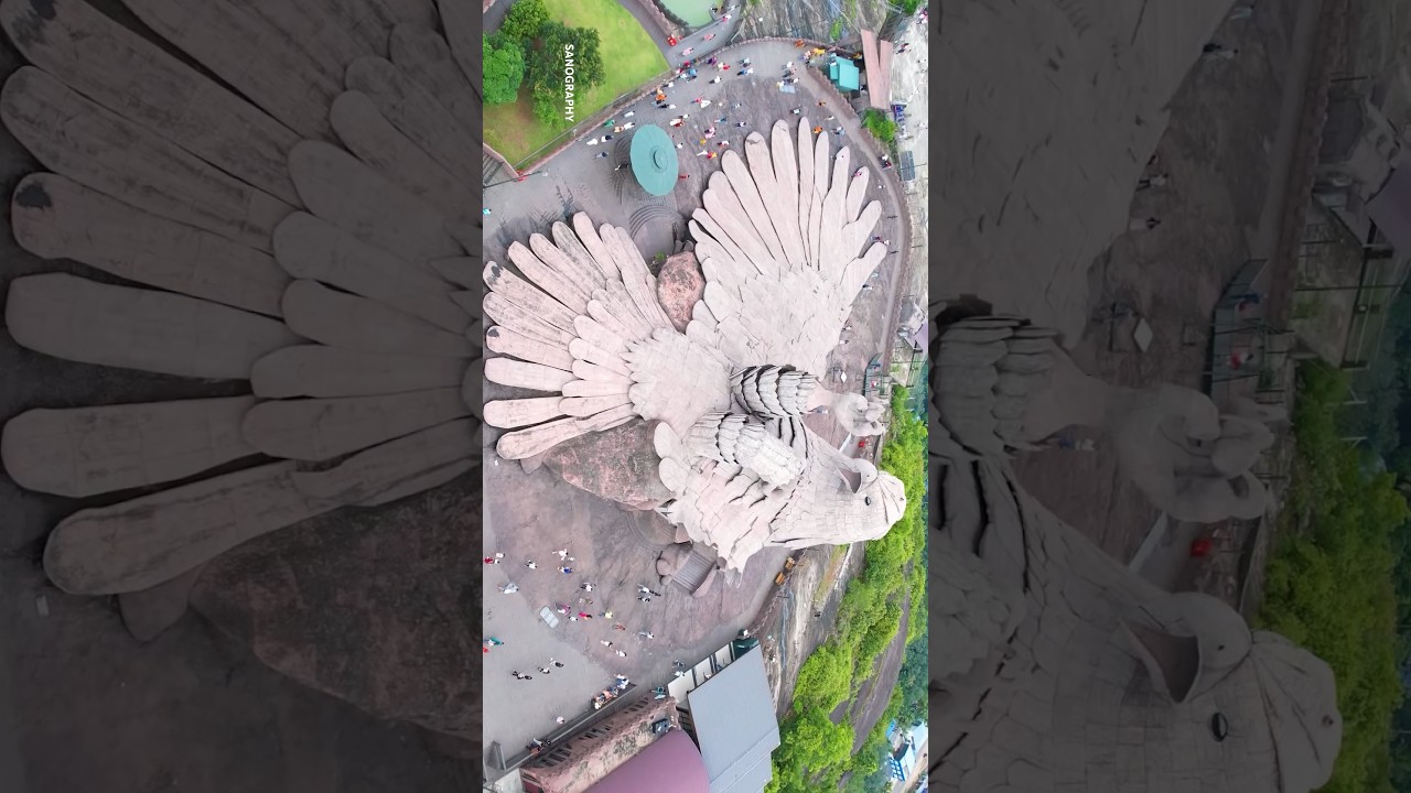 It is the largest functional bird sculpture in the world. 🔥 Jatayu earth Center🦅 #djiglobal #dji