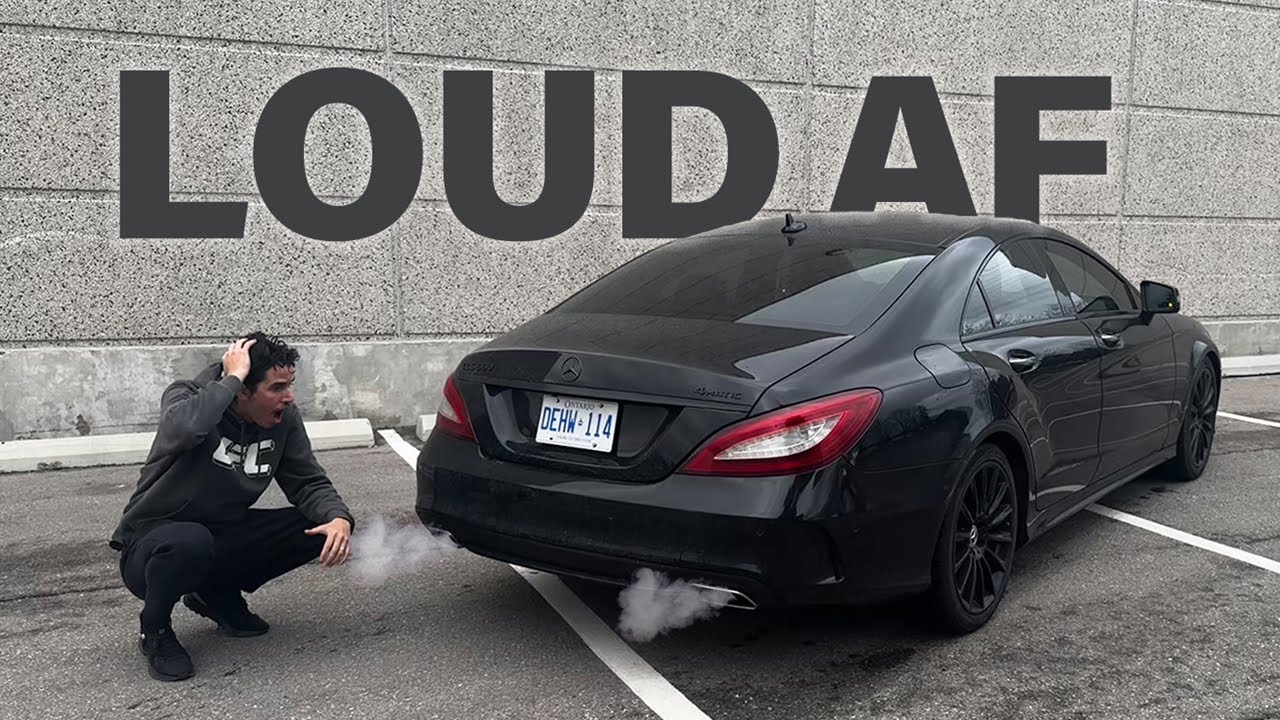 LOUD Mercedes CLS550 Exhaust Mod - Resonator Delete & X-Pipe Sound Comparison