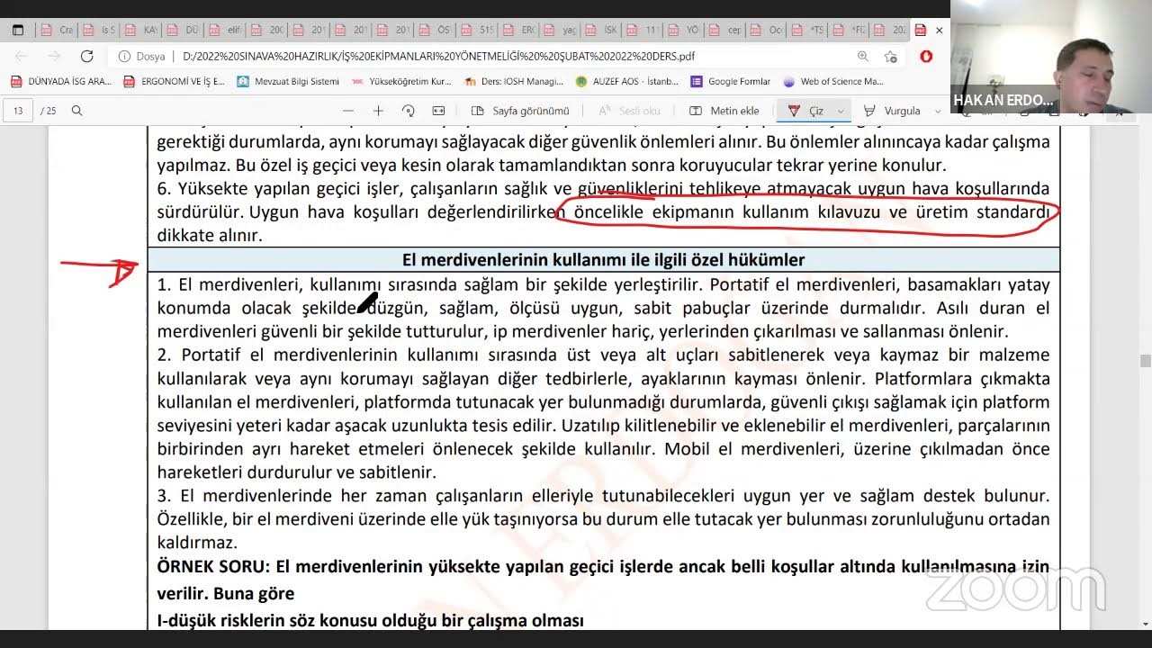 İŞ EKİPMANLARININ KULLANIMINDA SAĞLIK VE GÜVENLİK ŞARTLARI  DERS 1 (ŞUBAT 2022 GÜNCELLEMESİ)