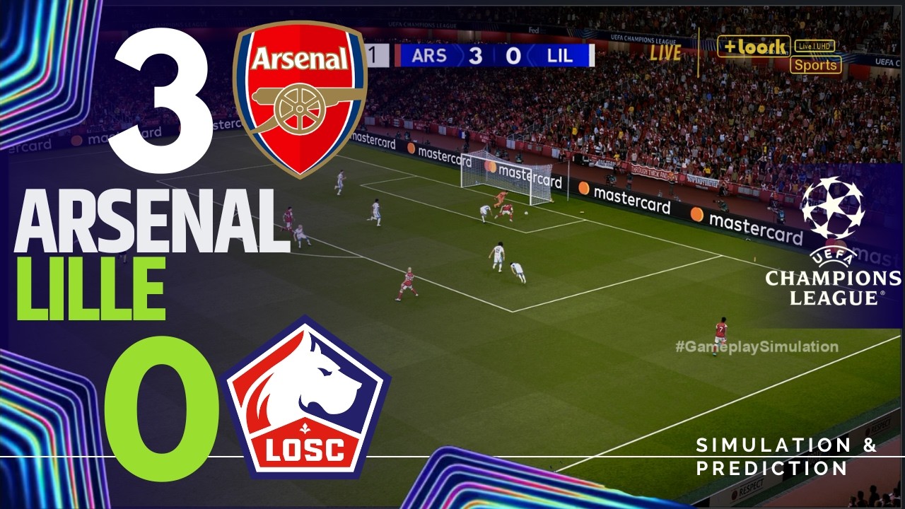 ⚽ Arsenal 3-0 Lille HIGHLIGHTS✅| UEFA Champions League 26/27 | Match Simulation/Recreation