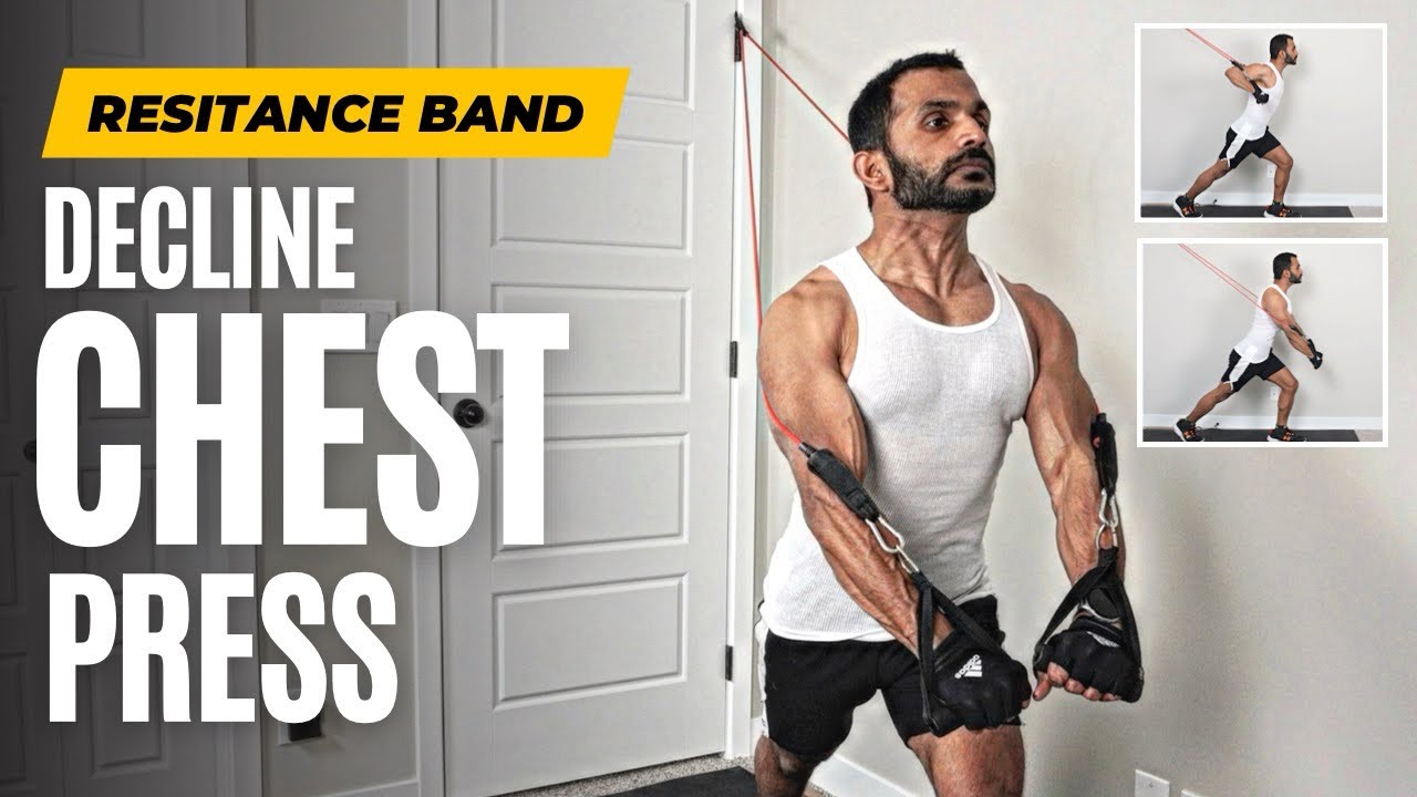 How To Do Decline Chest Press With Resistance Band | Lower Chest Workout | Fitness My Life